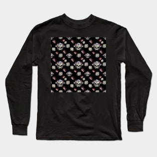 Beautiful Skull Pattern with lovely Tulips - CreateArtHistory Long Sleeve T-Shirt